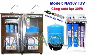 Máy lọc nước RO 30 lít/h có đèn UV NanoAquas NA307TUV có vỏ tủ Inox