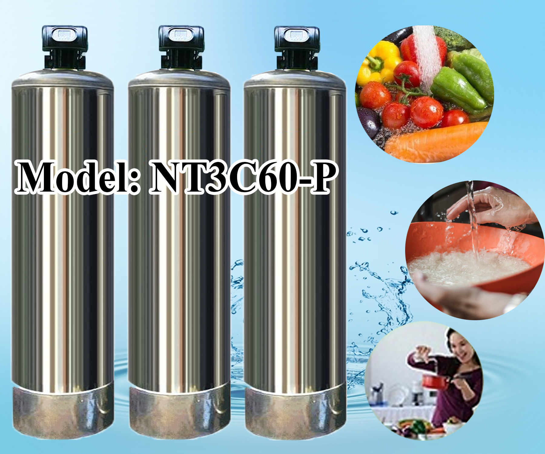 Hệ Thống Lọc Nước Sạch 3 Cột Inox 5000 lít/giờ NanoAquas-PLUS