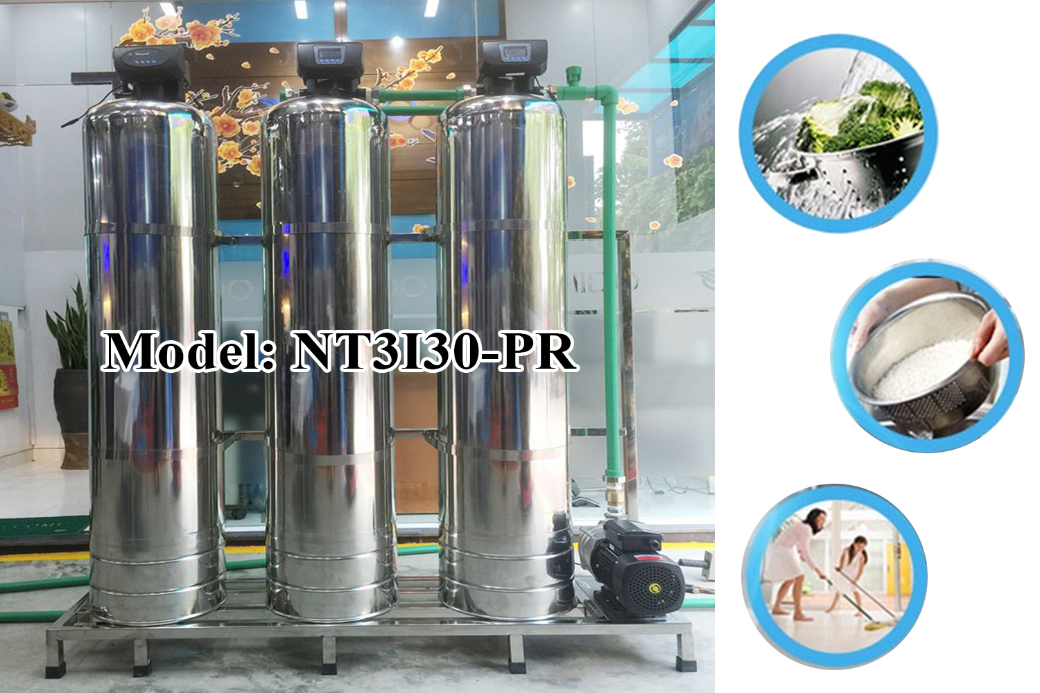 Hệ thống lọc tổng sinh hoạt 3000 lít/giờ NanoAquas-PRO tự động