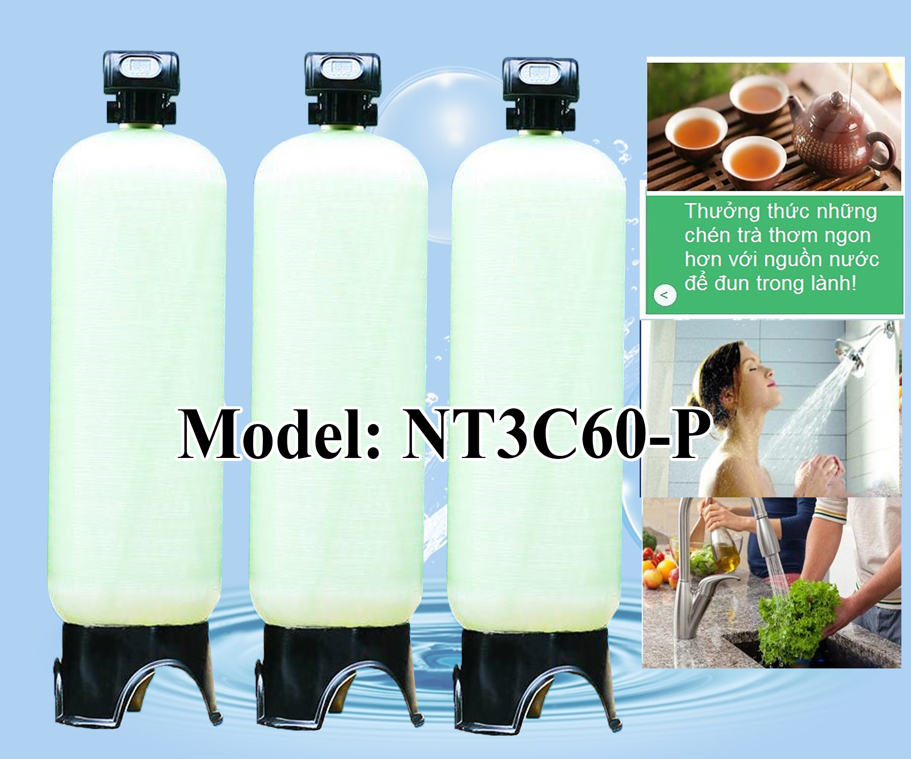 Lọc nước tổng cột composite 6000 lít/h NanoAquas-PLUS