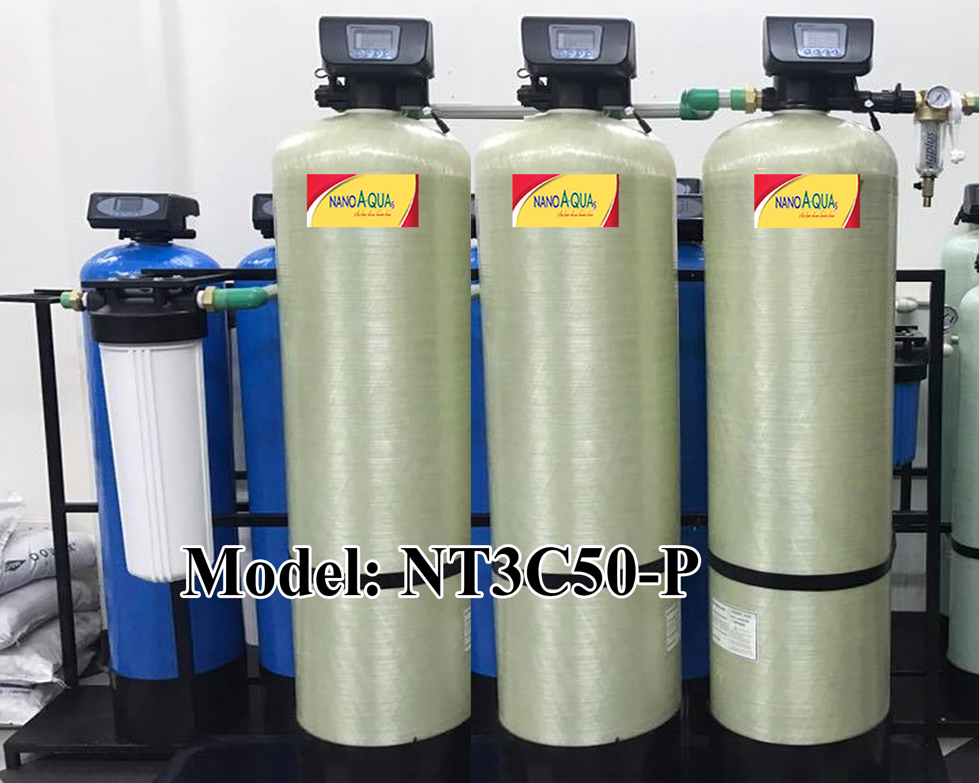 Lọc nước tổng 3 cột composite 5000 lít/h NanoAquas-PLUS