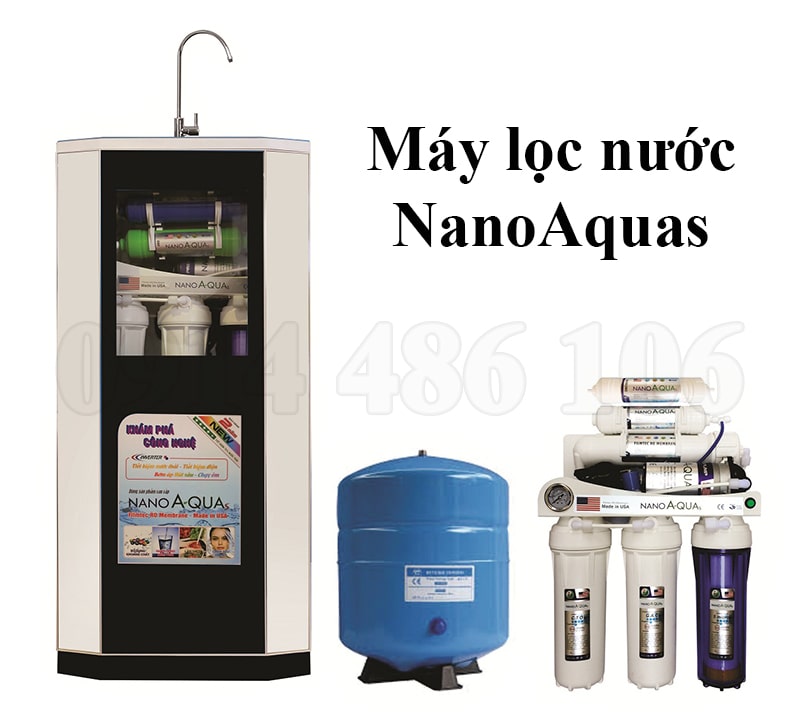 máy lọc nước NanoAquas 6 lõi có vỏ tủ