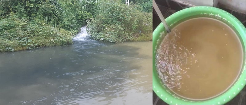 Nguồn nước sông đà bị ô nhiễm