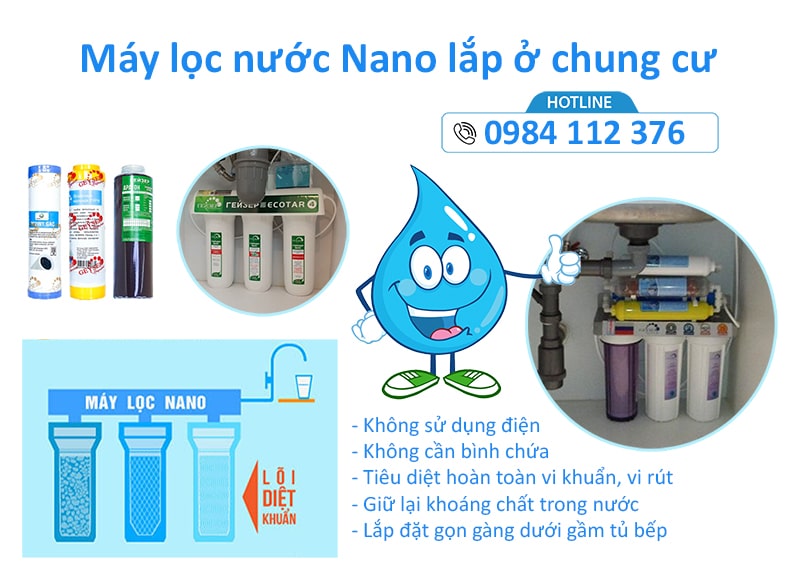 Lắp máy lọc nước Nano ở chung cư