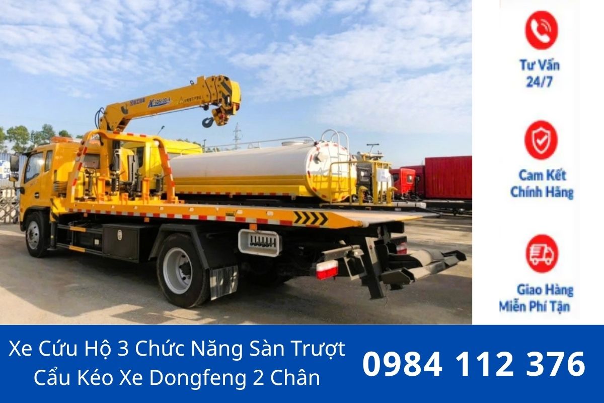 Xe Cứu Hộ 3 Chức Năng – Sàn Trượt Cẩu Kéo Xe Dongfeng 2 Chân